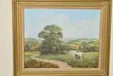 A horse and foal in a rural landscape, signed bottom right, oil on by Lesley Hammett, oil on canvas, sold May 2019