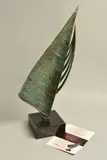 'Catching The Waves', a bronze sculpture of a boat by Duncan Macgregor Dmac, bronze, sold May 2019