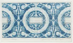 Design for architectural tiles by Selwyn Image, watercolour on paper, sold Oct 2018