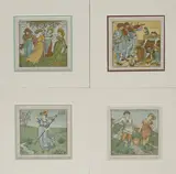 Baby's Opera, seven lithographs on paper, mounted signed in the print 14.5cm by Walter Crane, print, offered Oct 2018