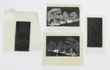 The Lost Treasure, 1925 woodcut print on paper, three other Gaskin prints and an etching by Arthur Gaskin, woodcut, offered Oct 2018