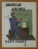 American Airlines, East Coast, 1948 Lithographic poster, framed signed in the print E Mcknight Kauffer '48 100 x 75cm by Edward McKnight Kauffer, print, offered Oct 2018