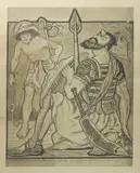 David and Goliath by Ford Madox Brown, print on paper, sold Jun 2018