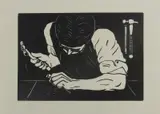 The Silversmith, (H.G by Arthur Gaskin, woodcut, sold Jun 2018