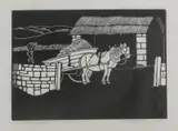 The Farm Yard, 1926 three woodcut prints on paper by Arthur Gaskin, woodcut, offered Jun 2018