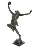 Dancer with Cymbals, 1922 patinated bronze on polished black slate signed and dated in the cast 80cm by Pilkington Jackson, bronze, sold Jun 2018