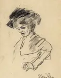 Portrait of a lady Signed Pencil 16 by Théophile Steinlen, Pencil, offered Jun 2018