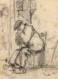 Homme Assis Stamped signature Charcoal 25 by Othon Friesz, Charcoal, sold Jun 2018