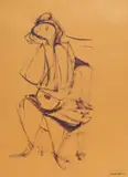 Untitled by Jankel Adler, ink, sold Jun 2018