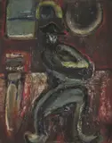 Chasid with child, 1960 Oil on canvas 56 x 46cm Provenance: The Davis Gallery, Dublin, No by Gerald Davis, Oil on canvas, offered Jun 2018