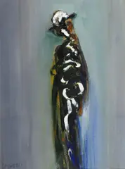 Standing figure Signed and dated 71 by Gerald Davis, Oil on board, sold Jun 2018