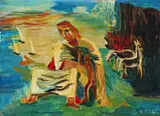 Femme Bergère Signed by Valentine Prax, 1958, Oil on canvas, offered Jun 2018