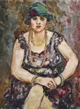 Femme au chapeau Signed Oil by Isaac Païles, Oil on canvas, sold Jun 2018
