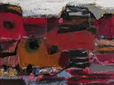 Zennor, sunset Oil and collage on board 29 x 39cm Provenance: New Grafton Gallery, Barnes, 27 June 2006, No by Liz Hough, Oil and collage on board, offered Jun 2018
