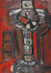 Celtic Cross II Signed Oil on board 30 x 20cm Provenance: Heal’s Mansard Art Gallery, London, No by Gwilym Pritchard, Oil on board, sold Jun 2018