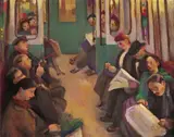 Piccadilly tube Signed by Francis Helps, Oil on board, sold Jun 2018