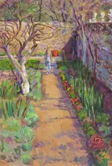 Child in the walled garden by Vanessa Bell, Oil on paper, sold Jun 2018