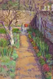 Child in the walled garden by Vanessa Bell, Oil on paper, sold Jun 2018