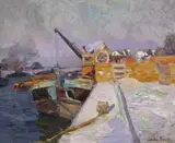 Paris - Quai de La Seine Signed Oil by Claude Firmin, Oil on canvas, sold Jun 2018