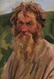 Portrait of an elderly bearded gentleman Signed with initials Oil on canvas 46.5 x 32cm ++Unlined, good condition by Arkady Plastov, Oil on canvas, sold Jun 2018