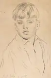 Portrait of Master Grepe Signed and dated 1925 Pencil, mounted, unframed 42 x 27cm by Reginald Grenville Eves, 1925, Pencil, mounted, unframed, sold Jun 2018