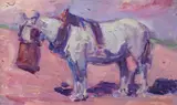 Nosebag for the Grey by Robert Bevan, Oil on board, sold Jun 2018