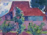 Wiltshire barns, 1939 Oil on canvas 31 x 41cm Provenance: Christie’s, London, 13 December 2013, Lot 62 Louise Kosman, Edinburgh ++Good condition by Alfred Wolmark, Oil on canvas, sold Jun 2018
