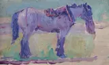A horse Feeding by Robert Bevan, Oil on board, sold Jun 2018