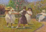 The Maypole Signed Oil on canvas 25 x 35.5cm by Marie Lefevre, Oil on canvas, sold Jun 2018