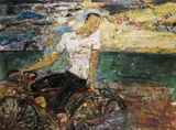 Figure in the Moonlight Signed twice and titled verso Oil on paper 97 x 130cm Provenance: From the Estate of the late Geoffrey Harley, Corsham by Peter McLaren, Oil on paper, sold Jun 2018