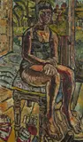 Portrait of Gloria seated by John Bratby, Oil on canvas, sold Jun 2018