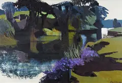 River Otter, Devon by Alan Cotton, 1980, Oil on canvas, sold Jun 2018