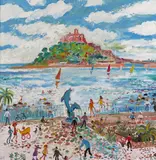 The Goldolphin, Marazion, Cornwall towards St by Simeon Stafford, Oil on canvas, sold Jun 2018