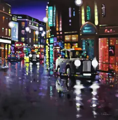 Midnight manoeuvres Signed, also signed on the frame verso Oil on canvas 80 x 80cm ++Good condition by Neil Dawson, Oil on canvas, offered Jun 2018