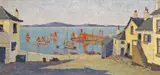 Newlyn Harbour Signed Oil on canvas 37 x 74cm ++Quite a bit of craquelure throughout with a little lifting along these lines otherwise good condition by James P. Power, Oil on canvas, sold Jun 2018
