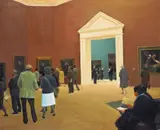 Viewing at the National Gallery Signed and dated 84 Oil on canvas, unframed 40 x 50.5cm by Roy Tidmarsh, Oil on canvas, unframed, sold Jun 2018