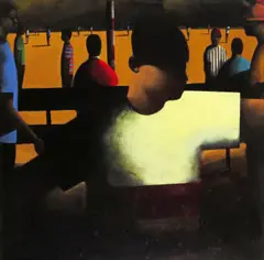 Shadows Signed and dated 1990 Oil on canvas 75 x 75cm Provenance: Flying Colours Gallery, London, No by Stephen Mangan, 1990, Oil on canvas, sold Jun 2018