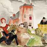 Shabbat rest Signed twice Watercolour over by Alice Halicka, Watercolour over pencil, sold Jun 2018
