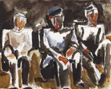 Untitled by Josef Herman, Pen, ink and watercolour, sold Jun 2018
