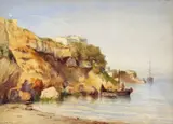 Rocher au bord de la mer Signed and dated 1849 Watercolour 24 by Félix Ziem, 1849, Watercolour, sold Jun 2018