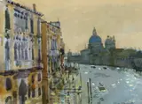 Venice from the Accademia Bridge Signed Watercolour over pencil 21 x 29cm Provenance: Lots 120 to 136 Property from a private collection ++Good condition by Ken Howard, Watercolour over pencil, sold Jun 2018