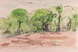 Near Cannes Signed and titled Pen by Anthony Gross, Pen, ink and watercolour, sold Jun 2018