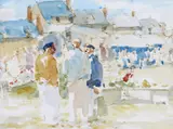 Normandy Market; A Continental town Two, the second signed Both pen, sepia ink and watercolour 12 x 16cm and 16 x 17.5cm (2) Provenance: The first only by Roland Batchelor, ink and watercolour, sold Jun 2018