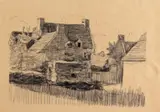 Country cottages by Robert Bevan, drawing, sold Jun 2018
