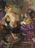 A folio of twelve drawings and studies by the artist including by Frank O. Salisbury, oil, sold Jun 2018