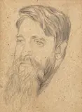 Portrait of the poet Gordon Bottomley Signed with initials by William Rothenstein, 1916, Pencil on buff textured paper, sold Jun 2018