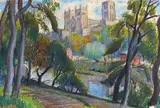 Durham by Adrian Allinson, Pastel, sold Jun 2018