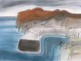 Stackpole Quay II Signed, titled and dated May 04 Conte, mounted, unframed 35 x 46cm Provenance: The Sadler Street Gallery, Wells, Somerset, 2005 by James Campbell, drawing, sold Jun 2018