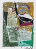 Walk along the quay Signed Pastel over by Terry Frost, Pastel over pencil, sold Jun 2018