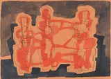 Study for Sculpture Signed and dated 47 Watercolour over pen and ink on pink paper 24.5 x 33.5cm Provenance: Gimpel Fils, London, No by Robert Adams, Watercolour over pen and ink on pink paper, sold Jun 2018
